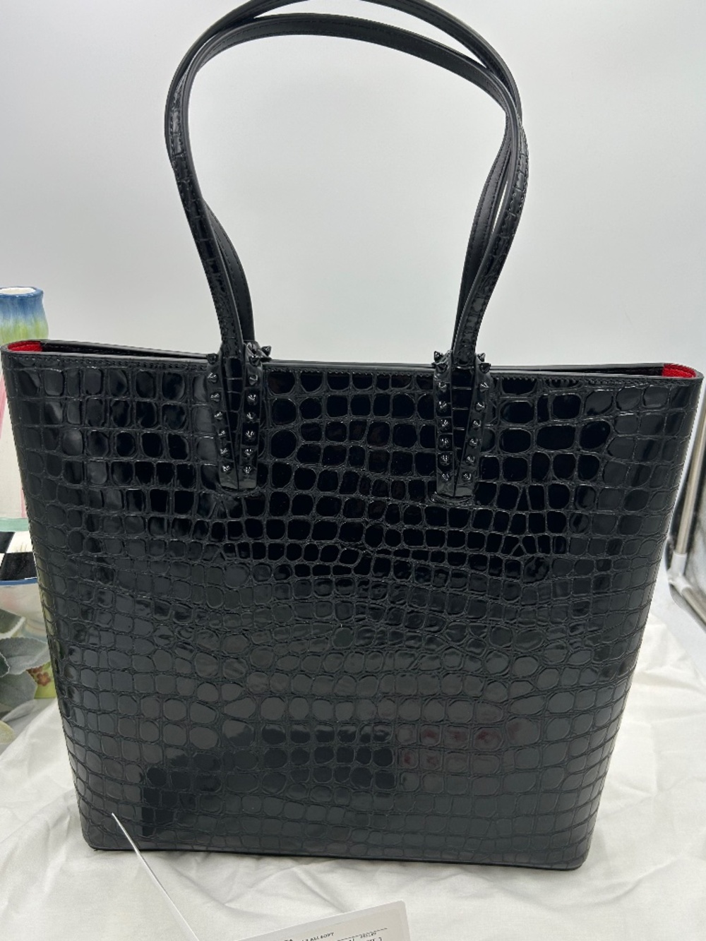 Christian Louboutin Cabata Crocodile-embossed  Leather Tote Bag,